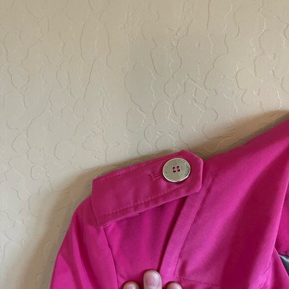 Calvin Klein Raspberry Pink Trench Coat - Picture 6 of 9
